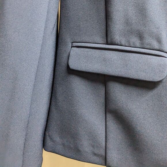 Project Runway Blazer Women Size Medium Navy Blue w/White Trim Jacket  M - Picture 4 of 8